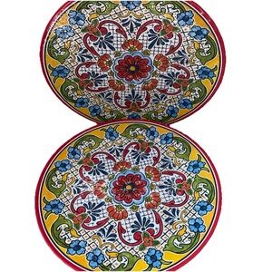 Mulino New York 10” Dinner Plate melamine  Set (2) Colorful‎ Floral Spanish